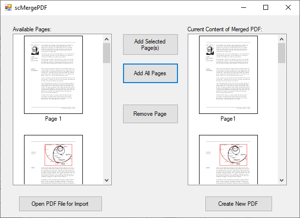 scConverter PDF Merge C# Sample Application